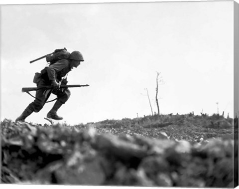 Framed Marine Making a Dash Print