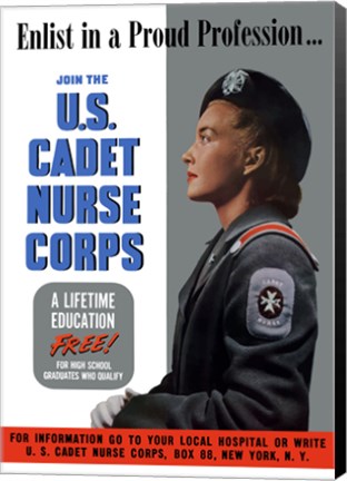 Framed US Cadet Nurse Corps - A Lifetime Education Free Print