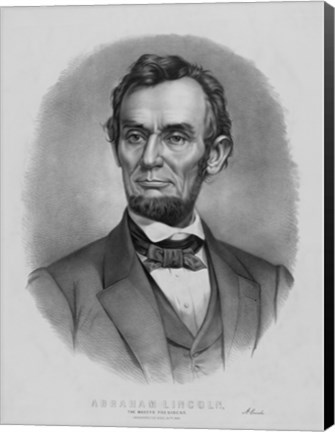 Framed Vintage Abraham Lincoln (black &amp; white) Print