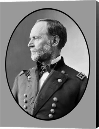 Framed Union Civil War General William Tecumseh Sherman Print