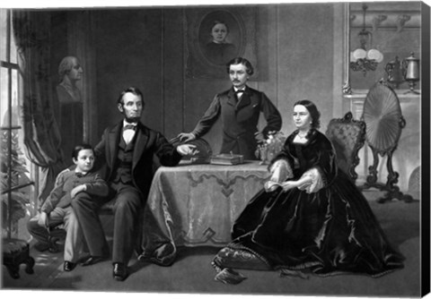 Framed President Abraham Lincoln and His Family Print