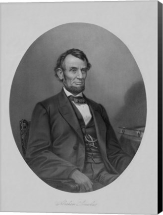 Framed President Abraham Lincoln Sitting in a Chair Print