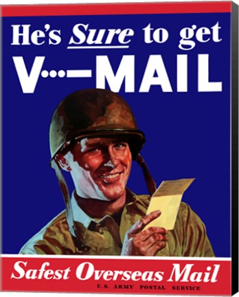 Framed V-Mail, Safest Overseas Mail Print