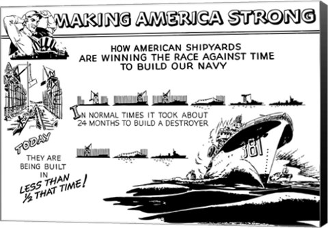 Framed Making America Strong - Shipyards Print