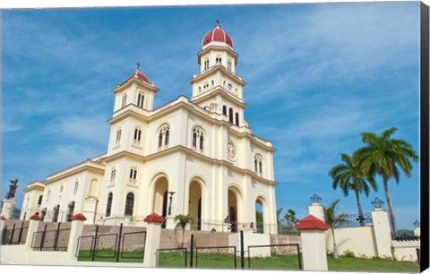 Framed Santiago, Cuba, Basilica El Cabre, Church steeple Print