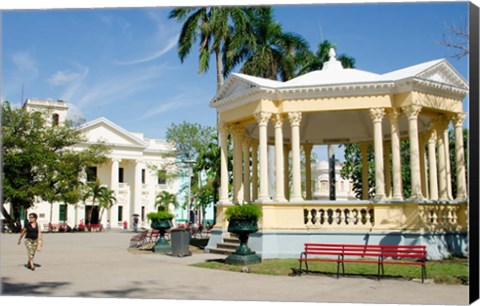 Framed Gazebo in center of downtown, Santa Clara, Cuba Print