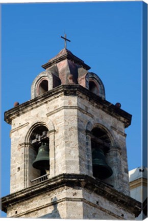 Framed Havana, Cuba Steeple of church in downtowns San Francisco Plaza Print