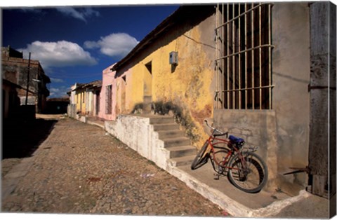 Framed Old Street Scene, Trinidad, Cuba Print