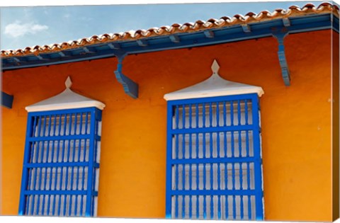 Framed Central America, Cuba, Trinidad Windows of Trinidad, Cuba Print