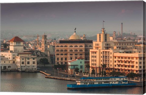 Framed Cuba, Havana, Buildings along Havana Bay Print