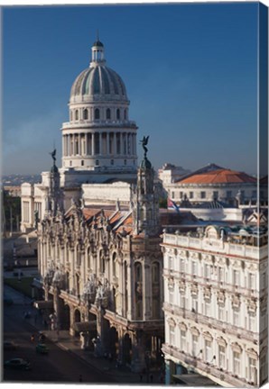 Framed Cuba, Havana, Capitol Building and town Print