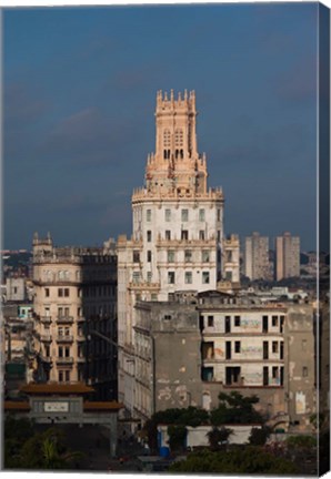 Framed Cuba, Havana, Etecsa telecommunications building Print