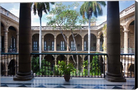 Framed Cuba, Havana, Museo de la Ciudad museum, courtyard Print