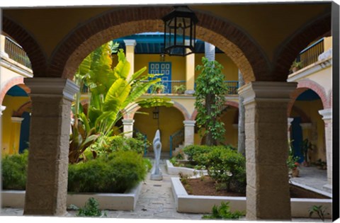 Framed Courtyard building, historic center, Havana, UNESCO World Heritage site, Cuba Print