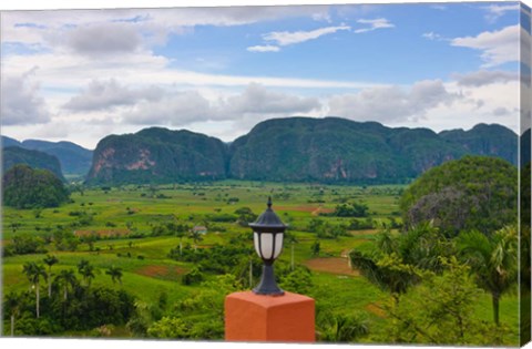 Framed Limestone hill, farming land in Vinales valley, UNESCO World Heritage site, Cuba Print