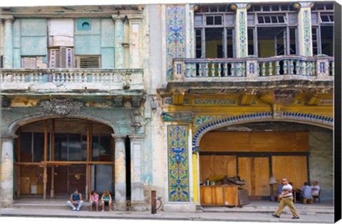 Framed Old building in the historic center, Havana, Cuba Print