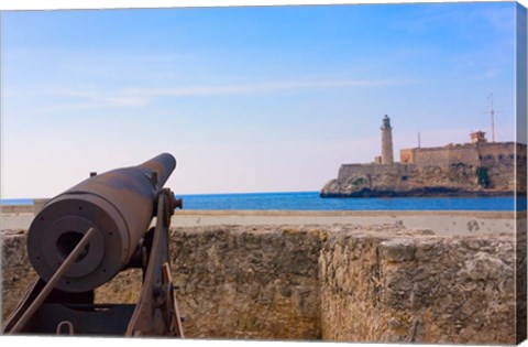 Framed Seawall, El Morro Fort, Fortification, Havana, UNESCO World Heritage site, Cuba Print