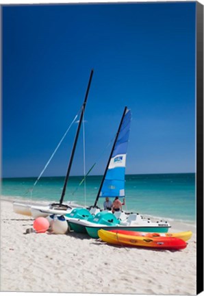 Framed Boats on Playa Ancon beach, Cuba Print