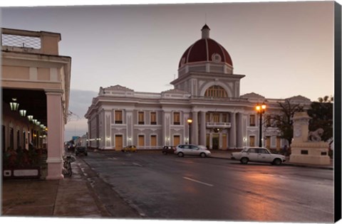 Framed Cuba, Cienfuegos, Palacio de Gobierno, Dusk Print