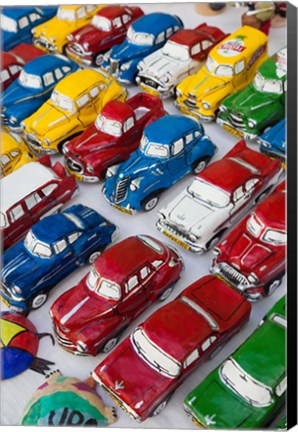 Framed Cuba, Sancti Spiritus, Trinidad, paper-mache cars Print