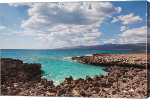 Framed Cuba, Trinidad, Playa Ancon beach, ocean cove Print