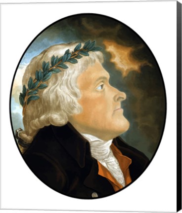 Framed Digitally Restored Vector Artwork of Thomas Jefferson (color) Print