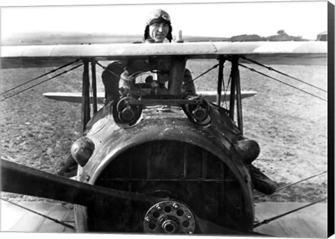 Framed World War One pilot, Eddie Rickenbacker Print