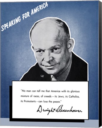 Framed Speaking for America - Dwight Eisenhower Print