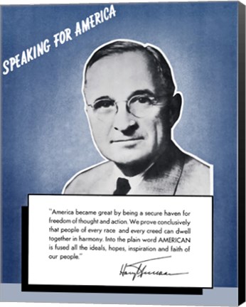 Framed Speaking for America - Harry Truman Print