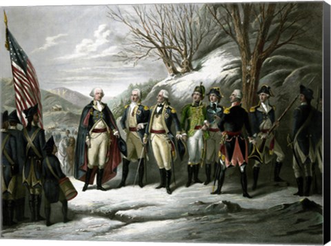 Framed General George Washington and his Military Commanders Print