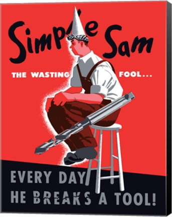 Framed Simple Sam the Wasting Fool Print