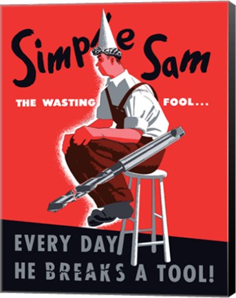 Framed Simple Sam the Wasting Fool Print