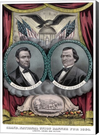 Framed Digitally Restored 1864 Election Banner Print