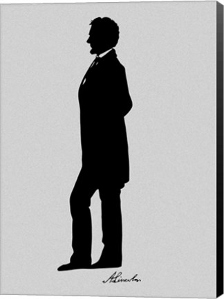 Framed Silhouette of President Abraham Lincoln with Signature Print