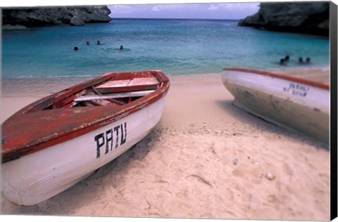 Framed Playa Lagun, Curacao, Caribbean Print