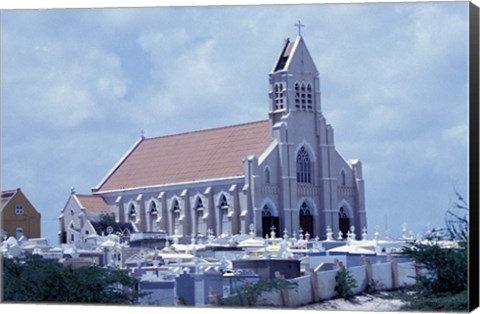 Framed Church at Jan Kok, Curacao, Caribbean Print