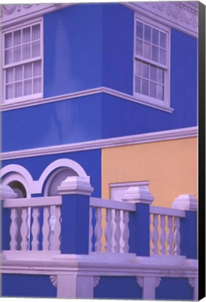 Framed Blue Building and Detail, Willemstad, Curacao, Caribbean Print