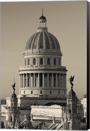 Framed Cuba, Havana, Capitol Building, dawn Print