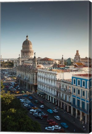 Framed Cuba, Havana, Capitol Building, Parque Central Print