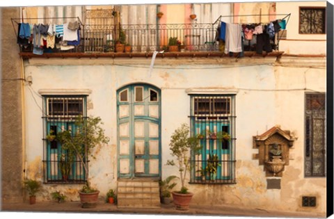 Framed Cuba, Havana, Havana Vieja, Old Havana Building Print