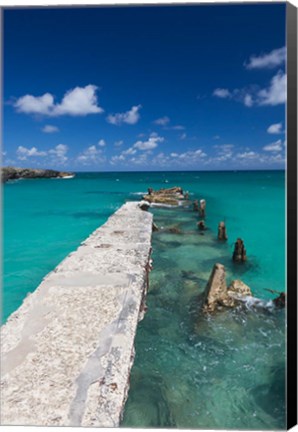 Framed Cuba, Havana, Playas del Este, Playa Jibacoa, pier Print