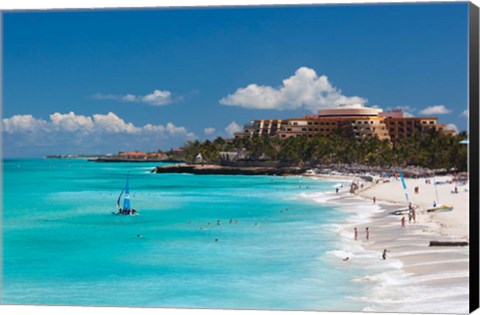 Framed Cuba, Matanzas Province, Varadero, aerial view of Varadero Beach Print