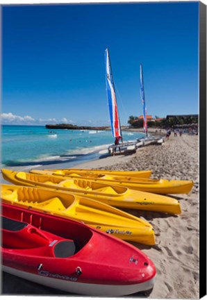 Framed Cuba, Matanzas, Varadero Beach, kayaks Print