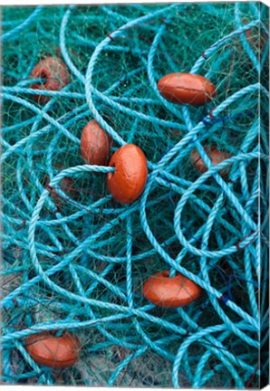 Framed Dominica, Anse de Mai, fishing net Print