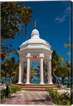 Framed Wedding gazebo, Riu Palace, Bavaro Beach, Higuey, Punta Cana, Dominican Republic Print