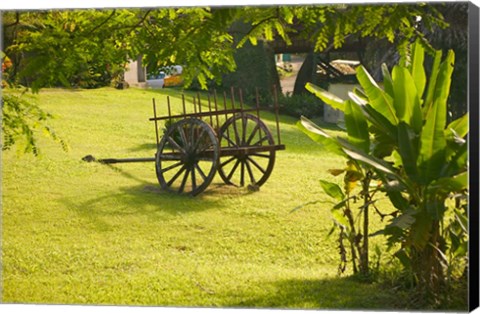 Framed Domaine de Severin Rum Distillery, and Sugar Cane Cart, Guadaloupe, Caribbean Print