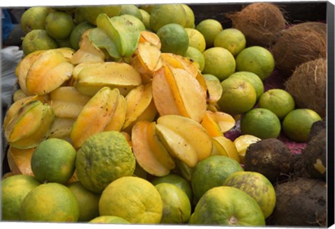 Framed Star Fruit and Citrus Fruits, Grenada, Caribbean Print