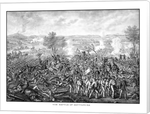 Framed Battle of Gettysburg (vintage) Print