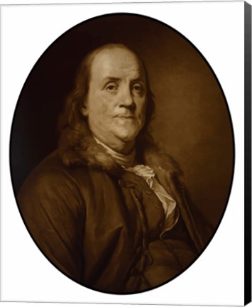 Framed Benjamin Franklin (sepia tone) Print