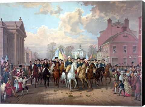 Framed George Washington and His Men Print